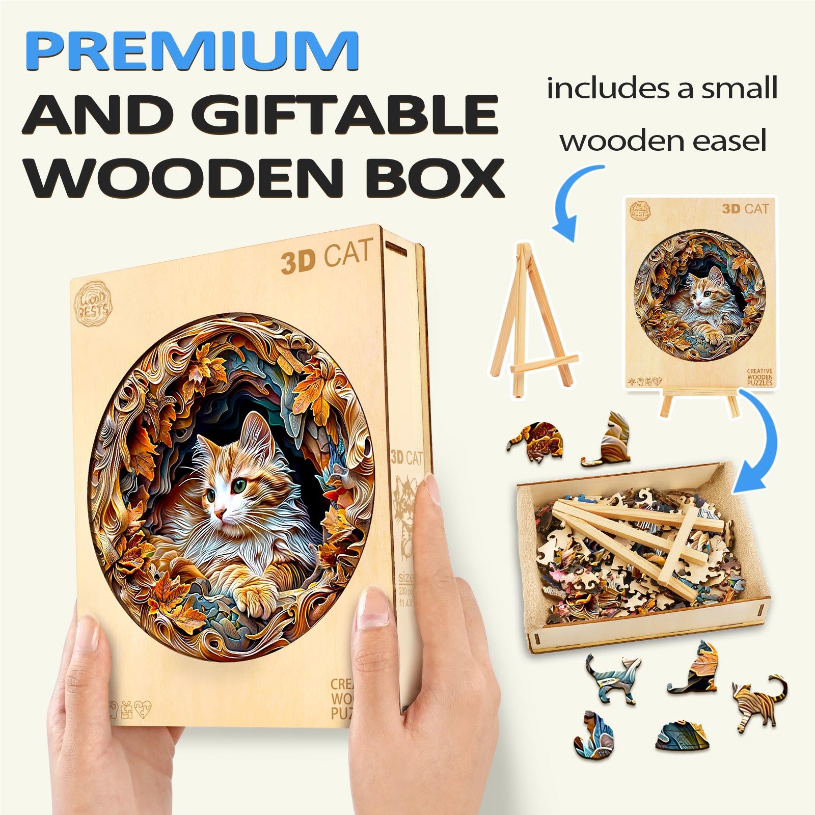 Cat In Cave Wooden Jigsaw Puzzle