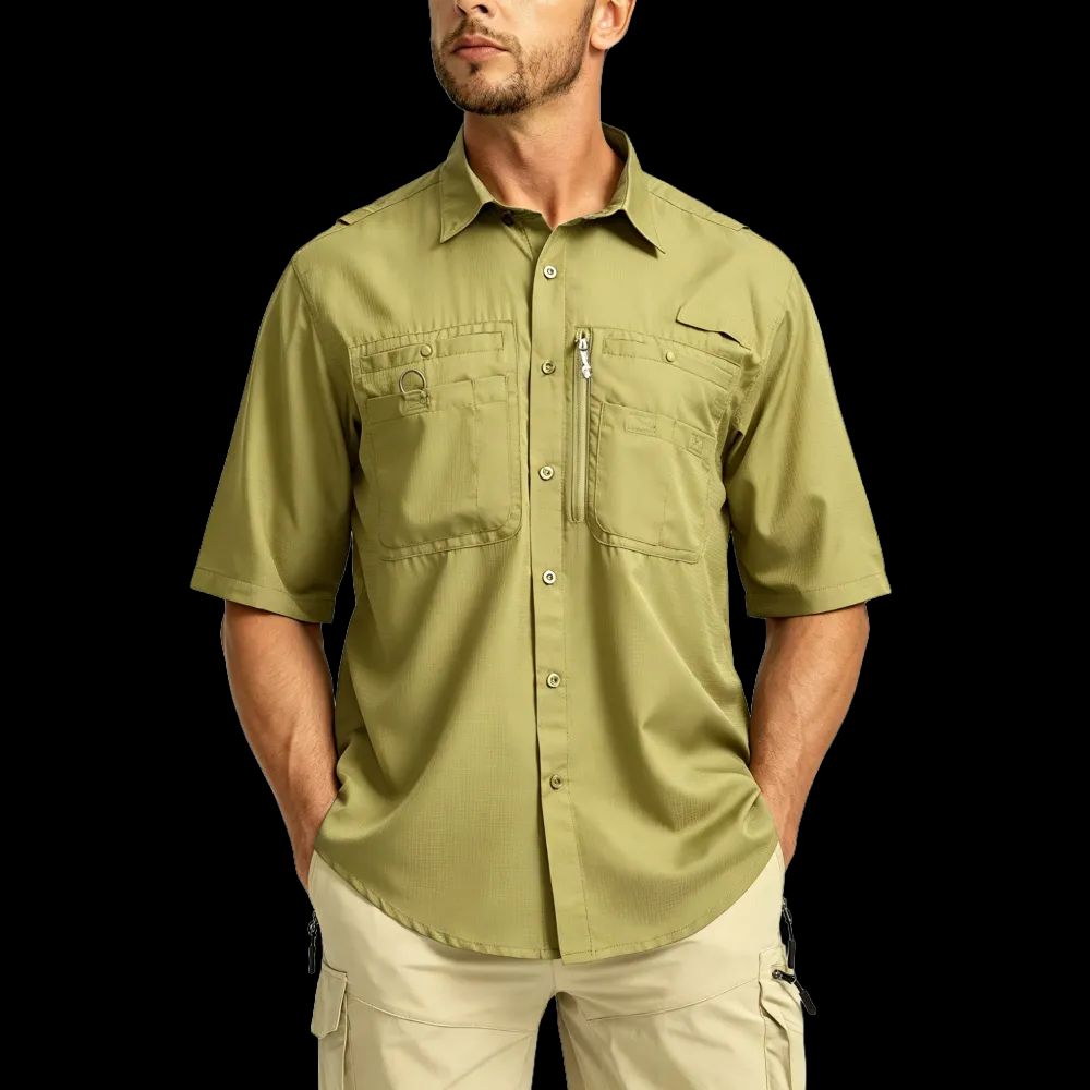 Men's Casual Outdoor Button-Down Fishing Top