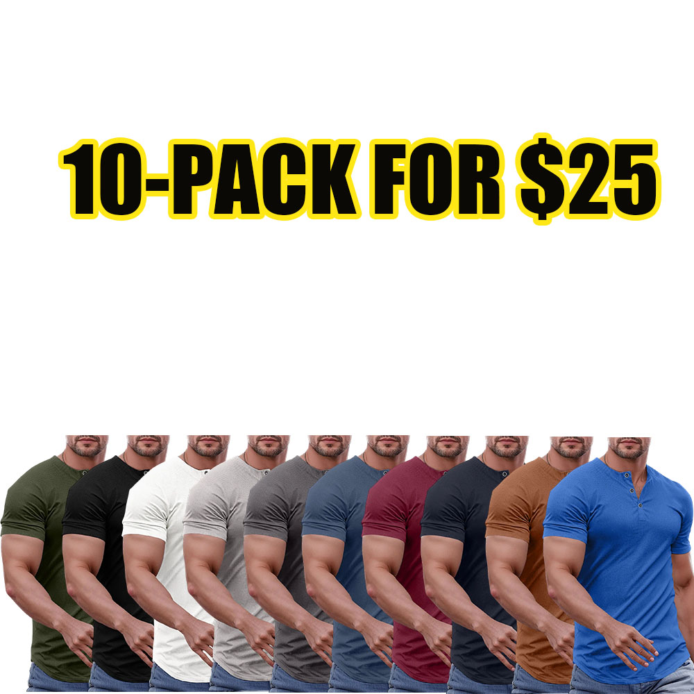 Men's Muscle Fit Henley Performance Tee