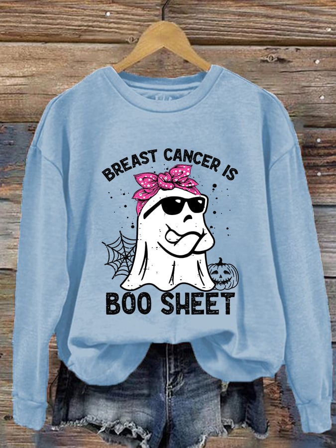 Women's Breast Cancer Is Boo Sheet Printed Sweatshirt