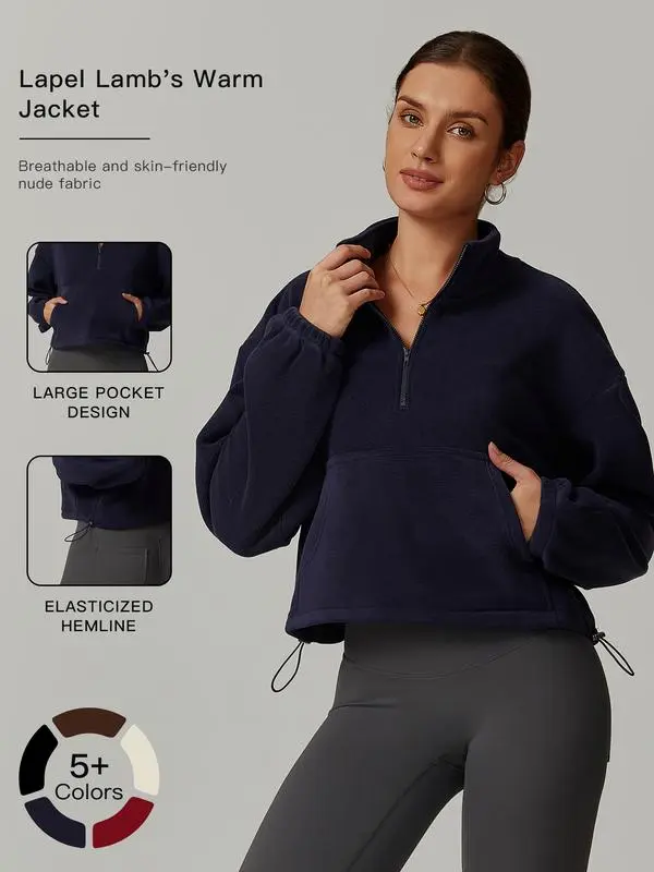 Women's Sporty Hooded Sweatshirt with Drawstring and Pocket
