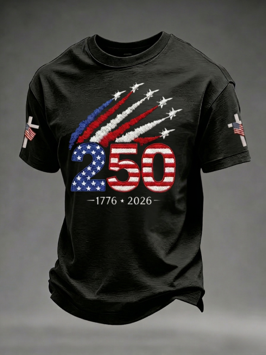 Men's 250th Anniversary Retro Printed T-Shirt