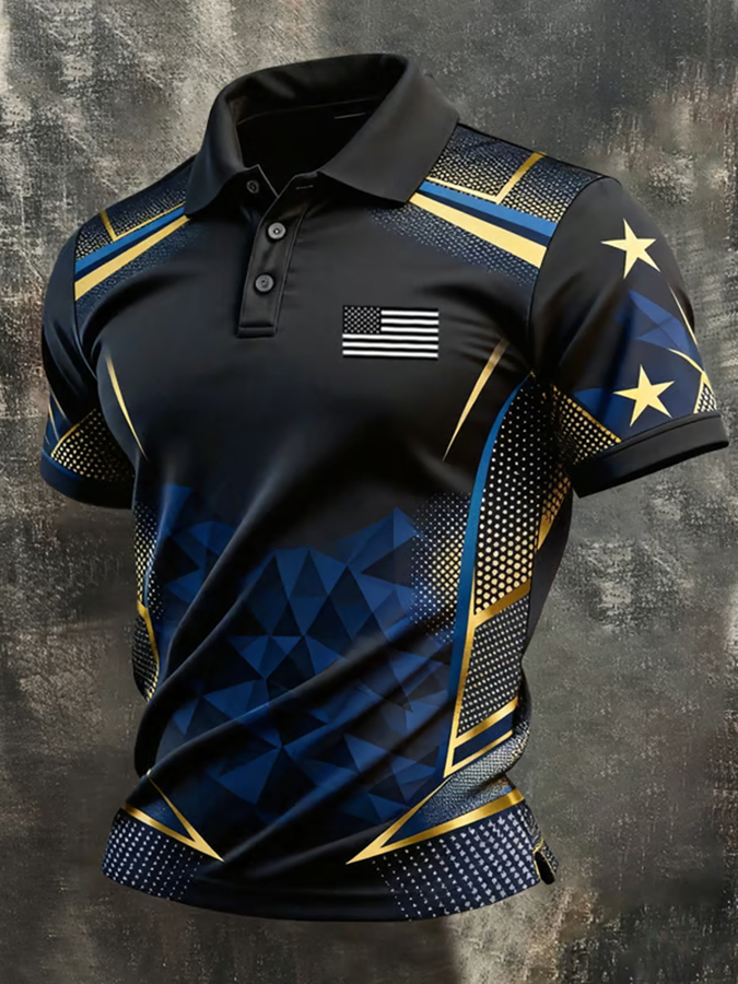 Men'S Business And Leisure Polo Shirt Commemorative Of The Founding Of The United States