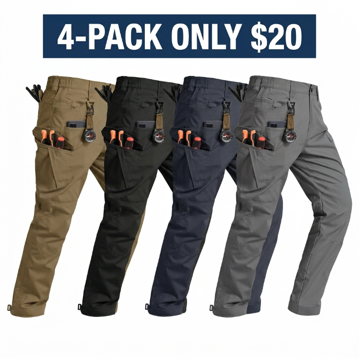 Men's Tactical Ripstop Pants Lightweight Water Resistant Cargo Hiking Work Pants
