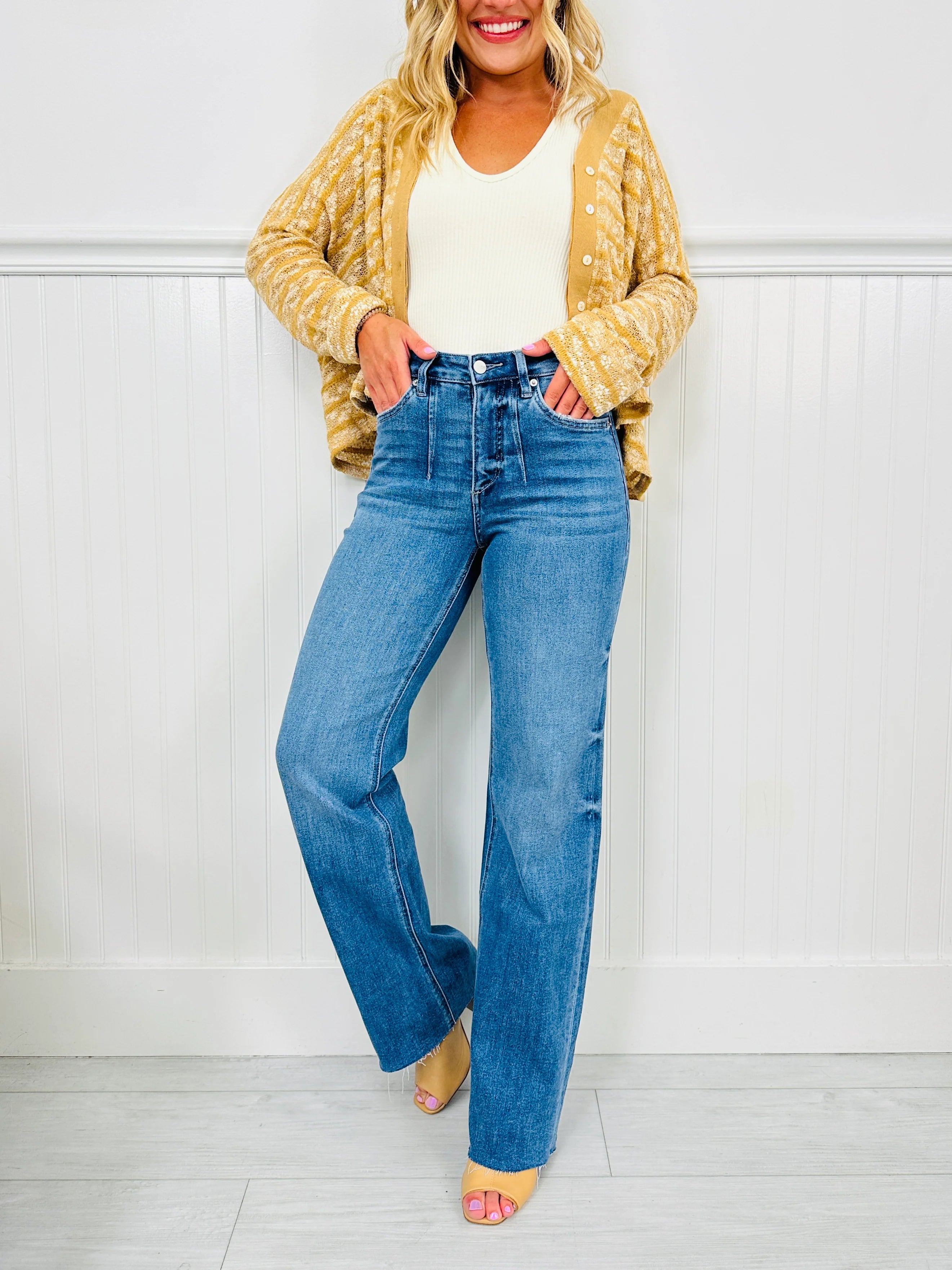 At The Front Wide Leg Tummy Control Jeans