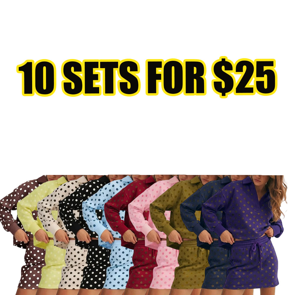 Women's Retro Chic Polka Dot Skirt Set