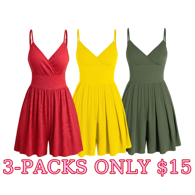 🌴 BreezyBack Wide-Leg Cami Romper