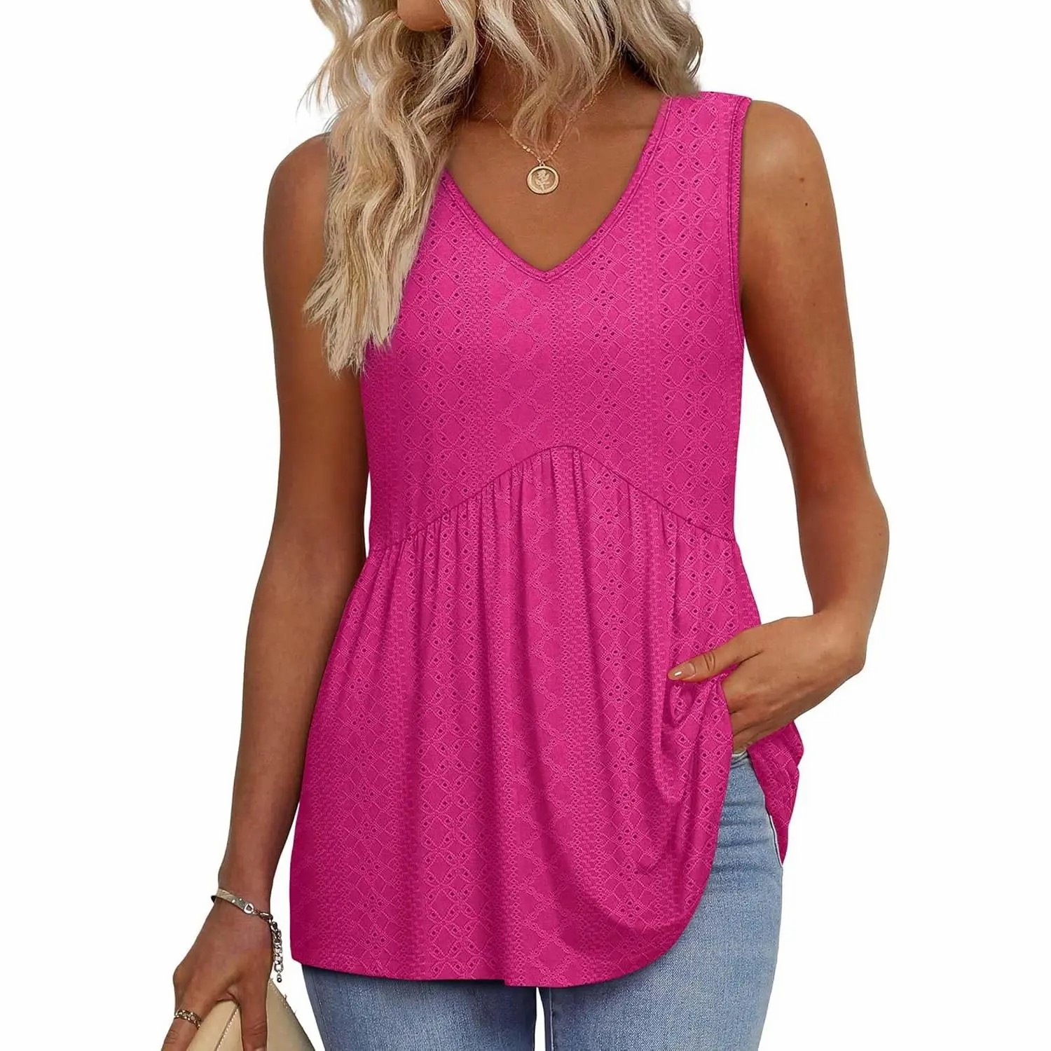 ✨Womens Tank Tops 2026 Flowy Peplum Tops Dressy Fabric Stretchy tank tops | No fear of belly fat✨