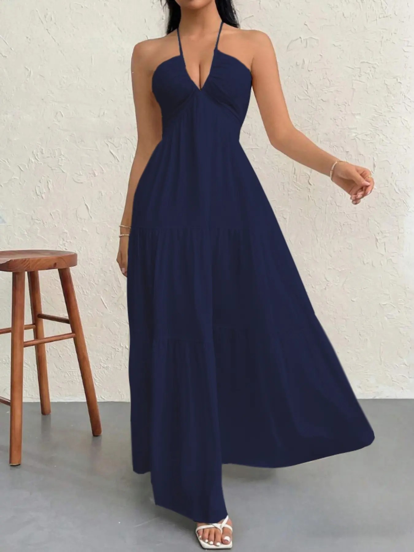 Women's Solid-Color Dress Casual, Loose-Fit, Sleeveless Dress & Ideal for Beach Vacations