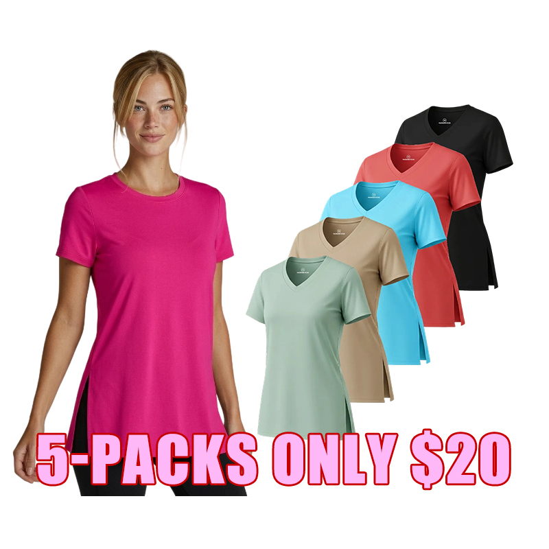 🏃 Women's 5-Pack V-Neck Active T-Shirts