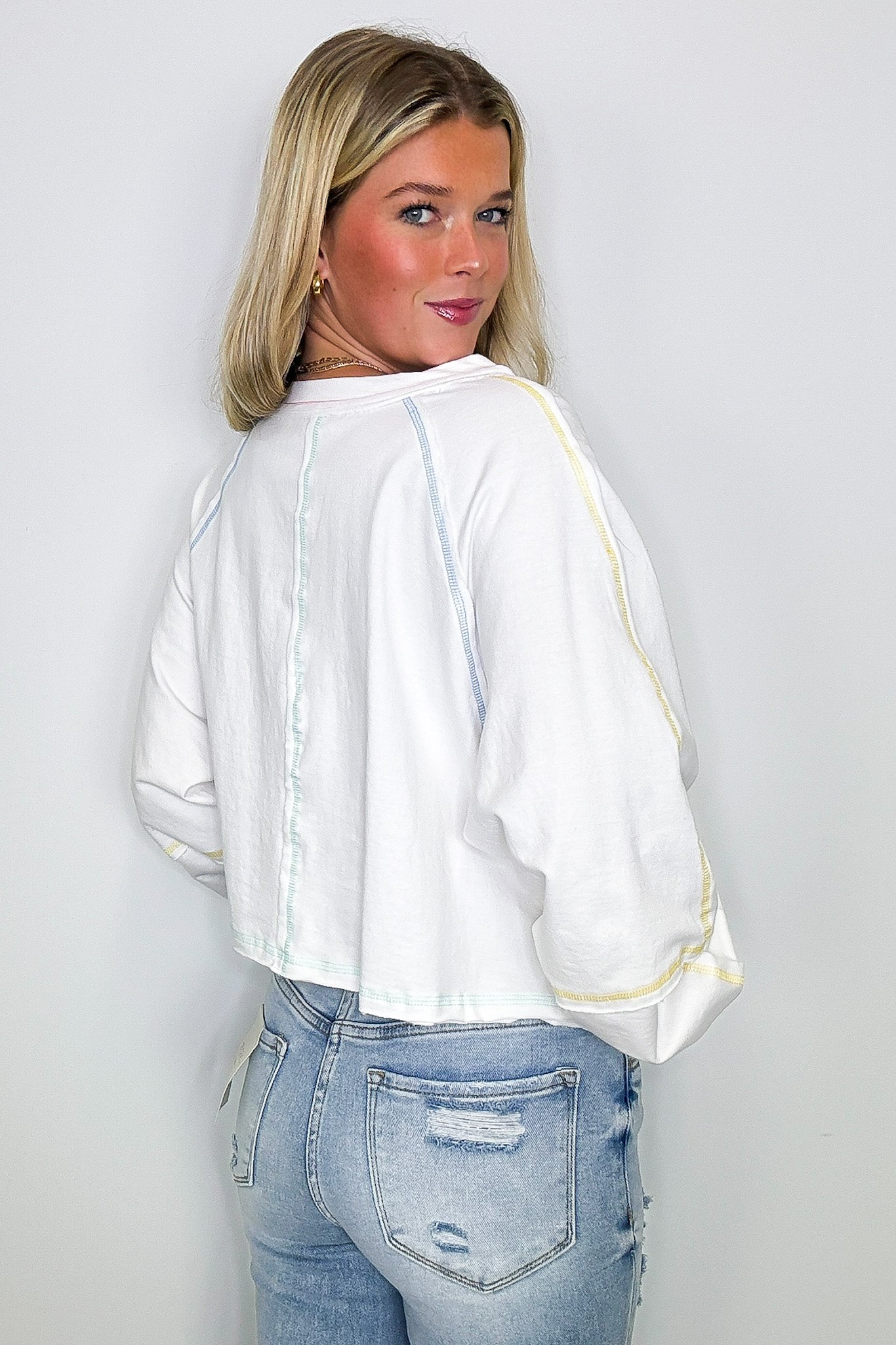 V-Neck Contrast Top