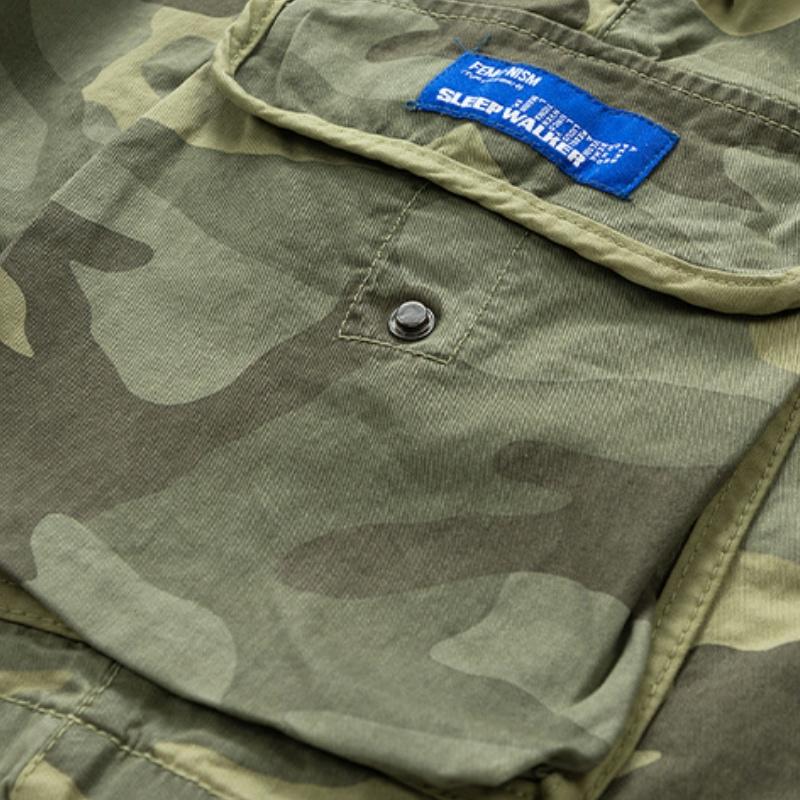 Men's Camouflage Cargo Shorts with Drawstring Elastic Waist
