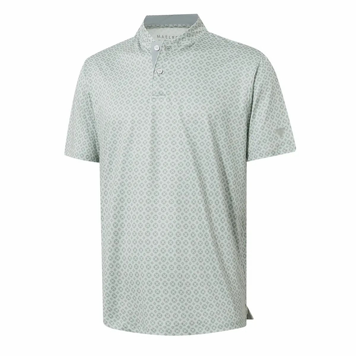 Men's Collarless Performance Golf Shirt – Dry Fit Stretch Henley with Printed Design