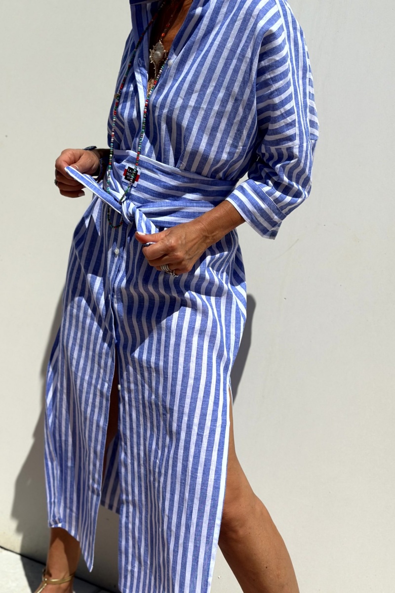 Keira Striped Cotton Shirt Dress