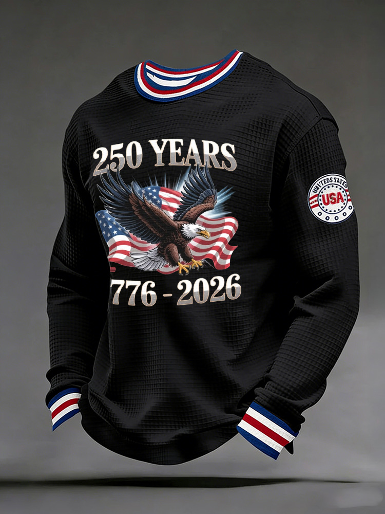 Unisex 250Th Anniversary Celebration Waffle Round Neck Long Sleeve T-Shirt