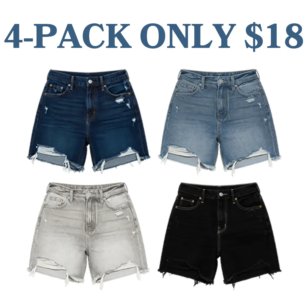 Women Ripped Denim Shorts