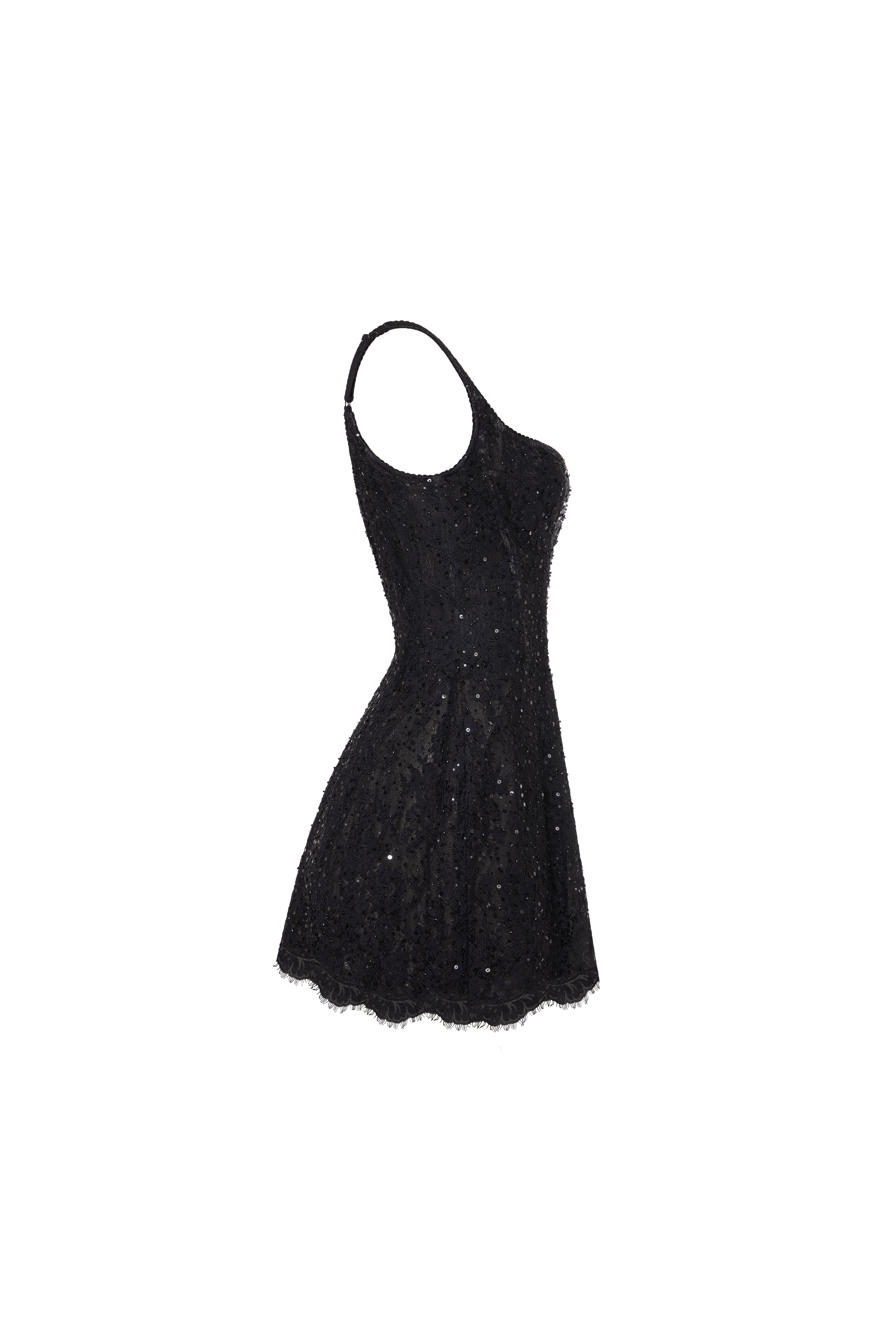Classic black corset mini dress