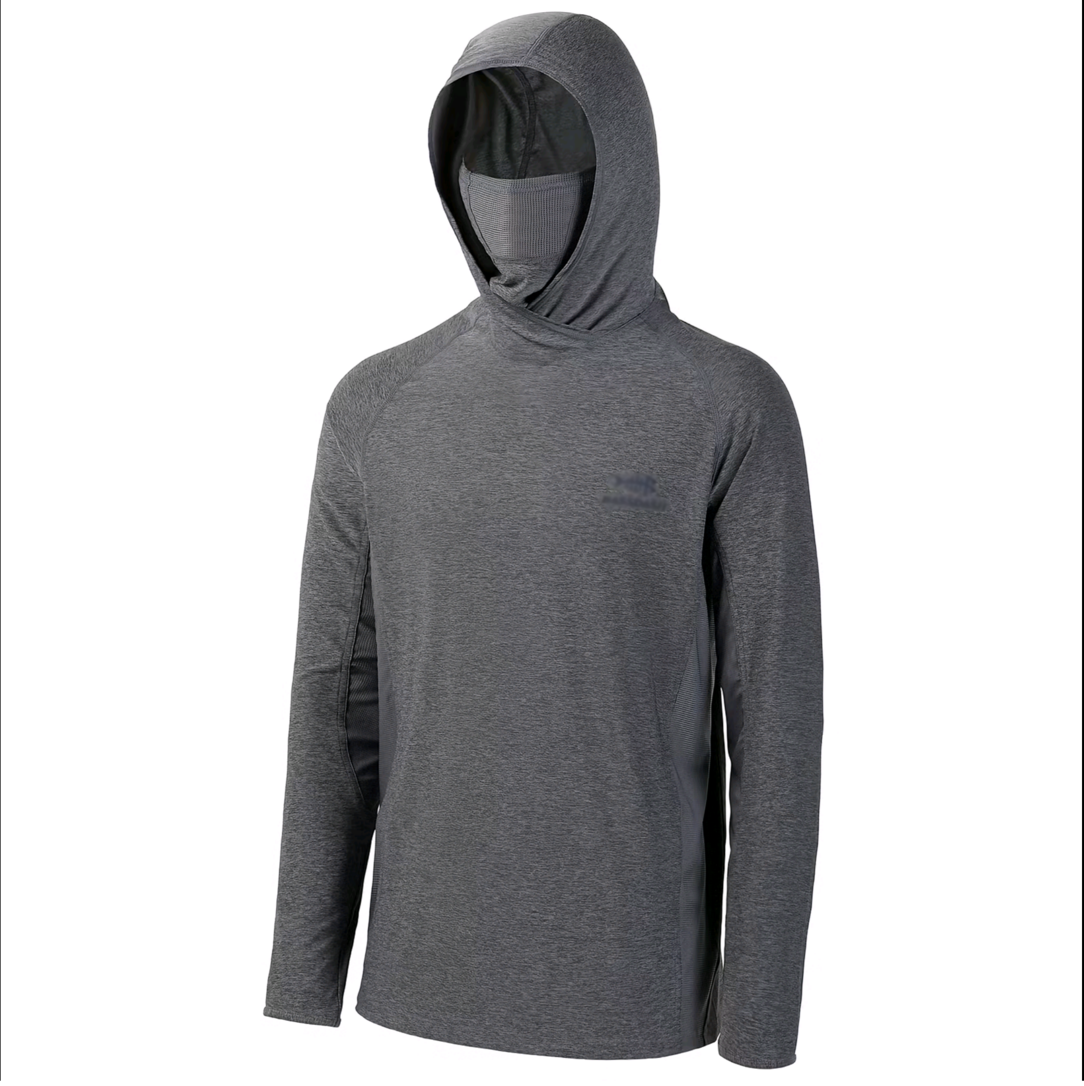 Men's UPF 50+ Long Sleeve Fishing Hoodie – Built-in UV Mask & Neck Gaiter