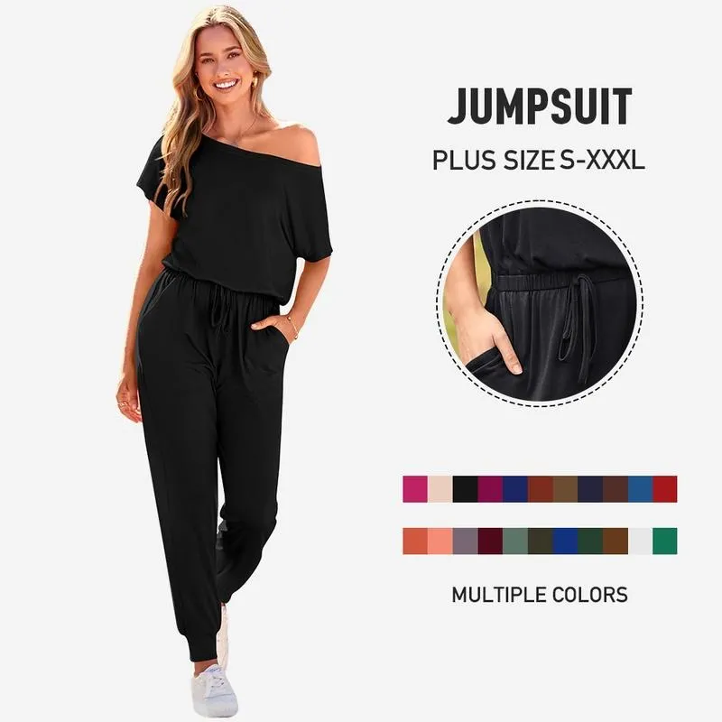 Women's Jumpsuit Elastic Waist Stretchy Loose Minimalist Comfy Clothes Casual Outdoor Lightweight Romper