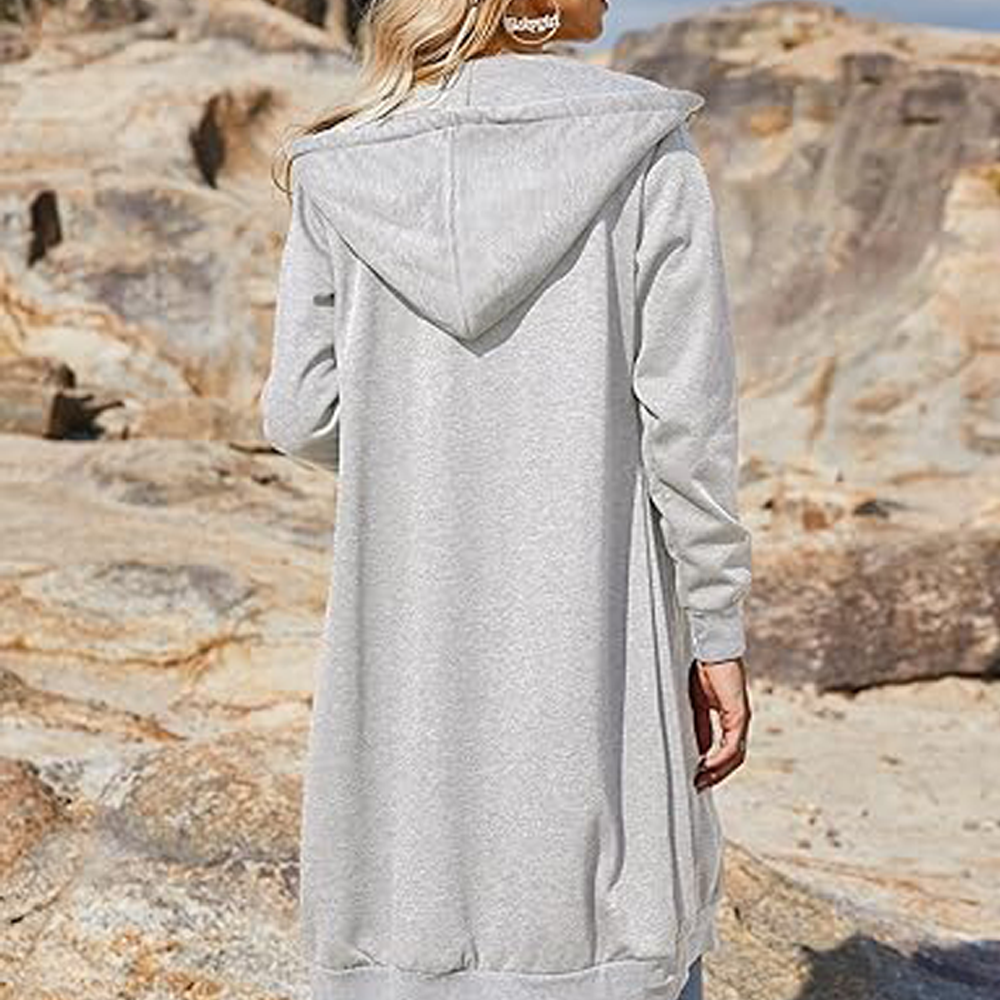 Women's casual zip-up fleece hoodie