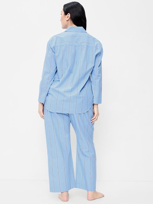 Poplin Pajama Pant Set Blue