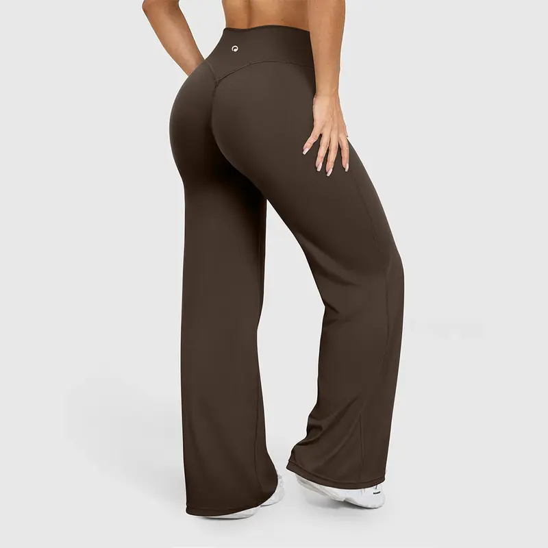 Women's Casual Pants - High-waisted Loose-Fitting Casual Pants - Comfortable and Elastic Loose Pants with Stretchy Material - Straight Leg Hem