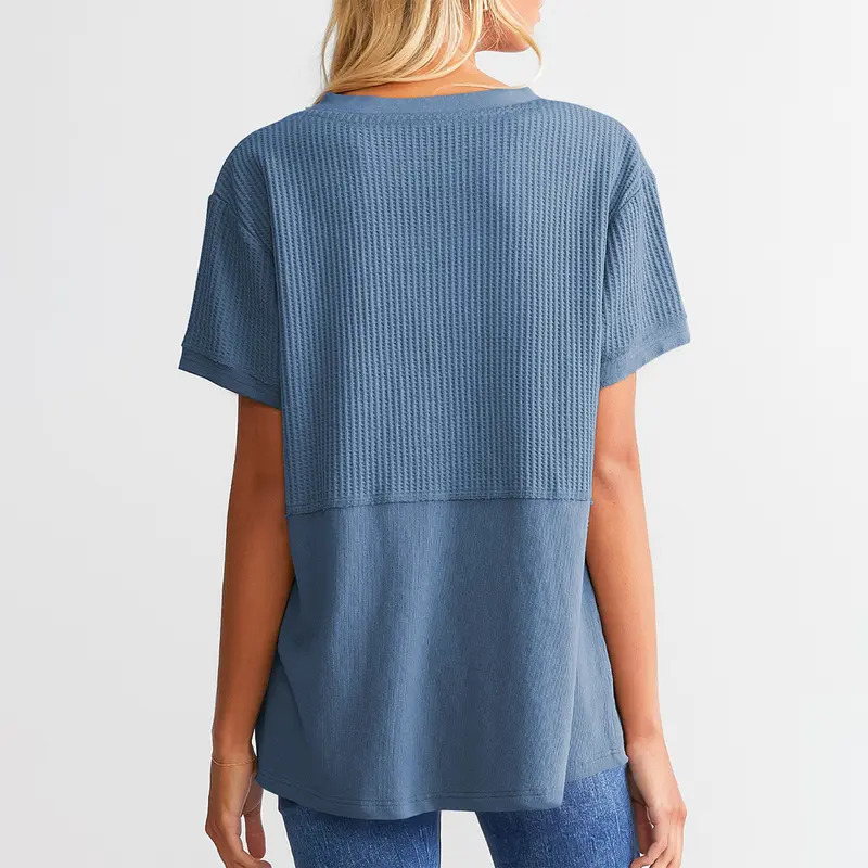 Women's Plus-Size V-Neck Short-Sleeve Knit Top