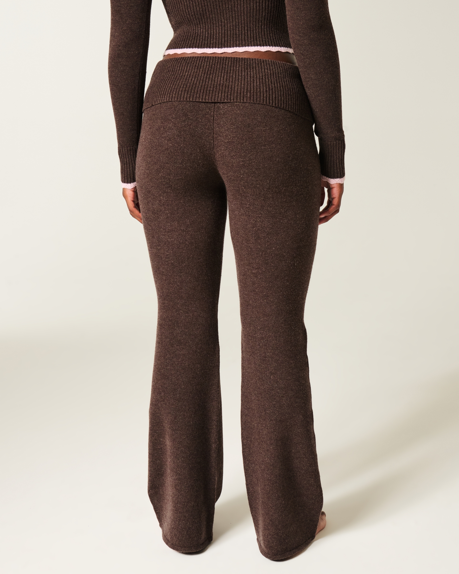 Gilly Hicks Sweater-Knit Foldover Waist Boot Pants