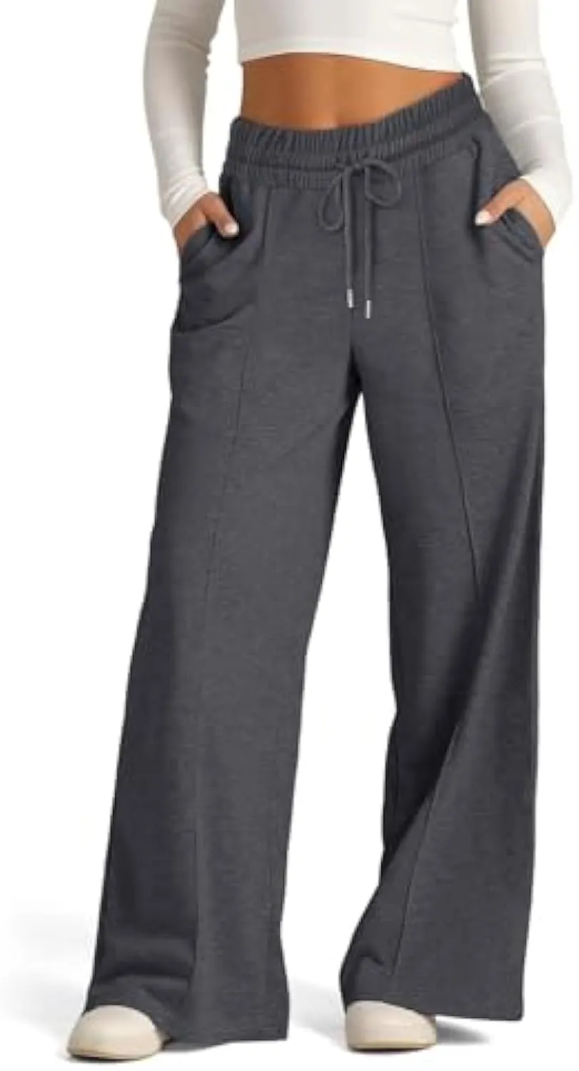 Wide Leg Sweatpants Women Drawstring High Waisted Joggers
