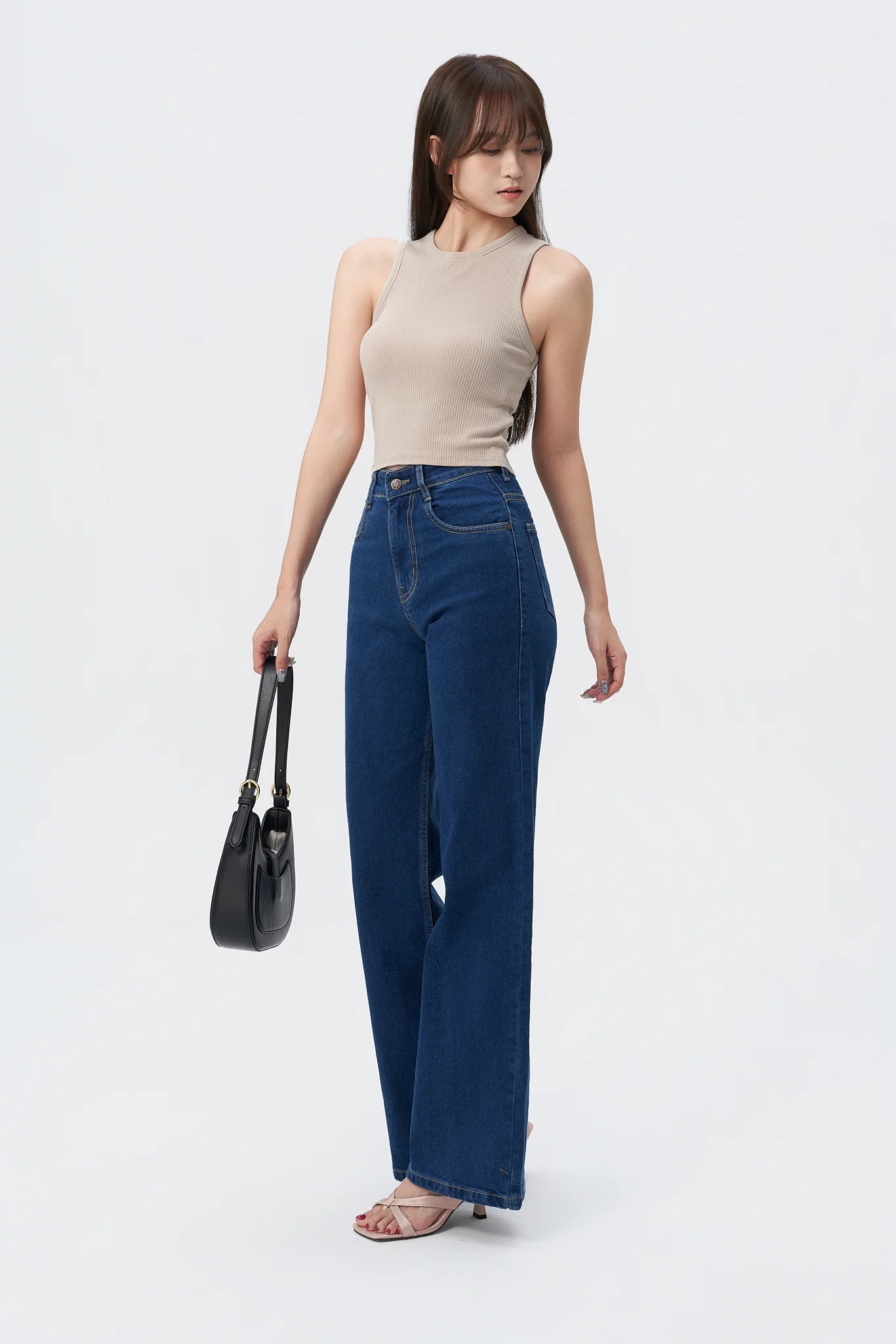 Wide Leg High Rise Jeans
