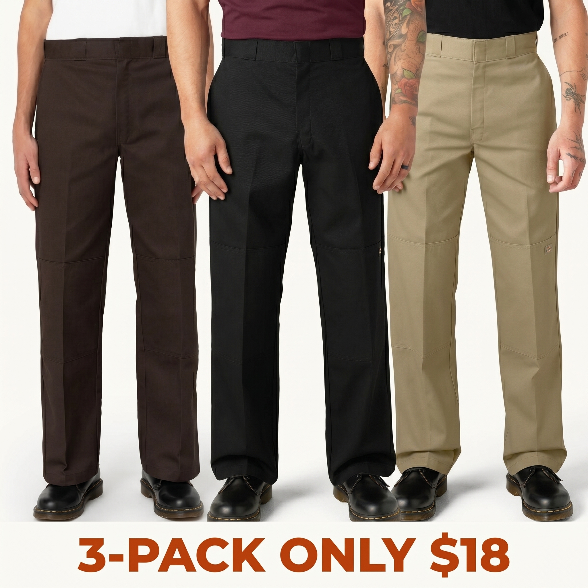 Loose Fit Double Knee Work Pants