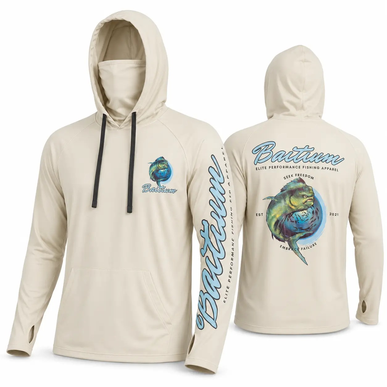 💪💯Men’s Hooded UPF 50 Work & Fishing Shirt with Built-In Face Gaiter💪