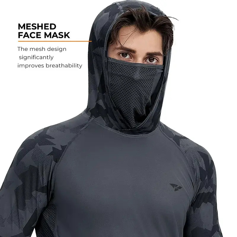 Men's Sun Protection Hoodie (with Face Mask/Neck Gaiter) — UPF 50+ UV Protection