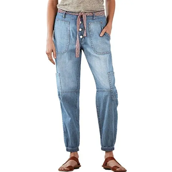 Mother's Day Sale💕Multi Pocket Button Fly Mid Rise Straight Leg Jeans Without Belt