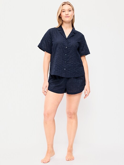 Classic Eyelet Sleep Short Set  Arctic Depth
