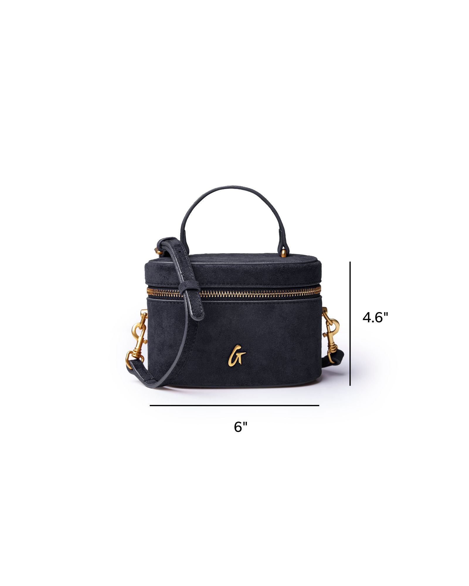 MINI SUEDE VANITY BAG - BLACK