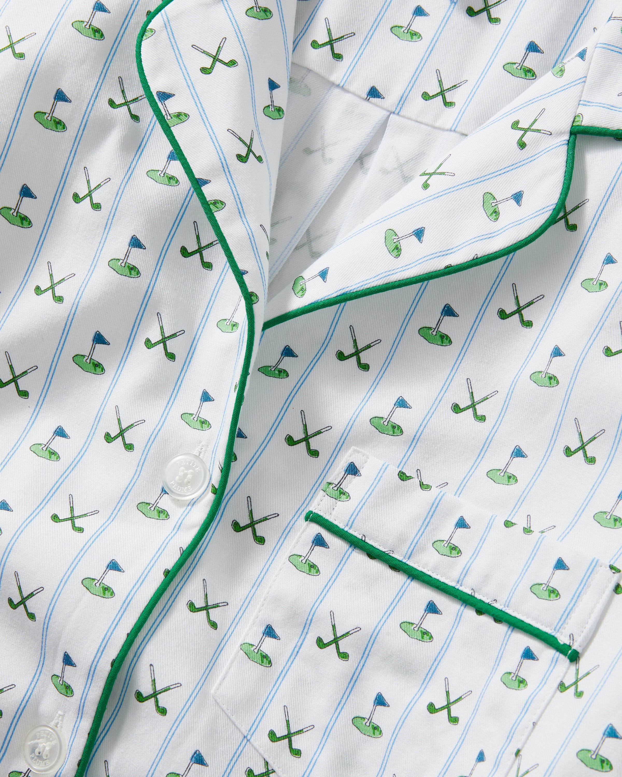 Women's Twill Pajama Set in Fairway Stripe