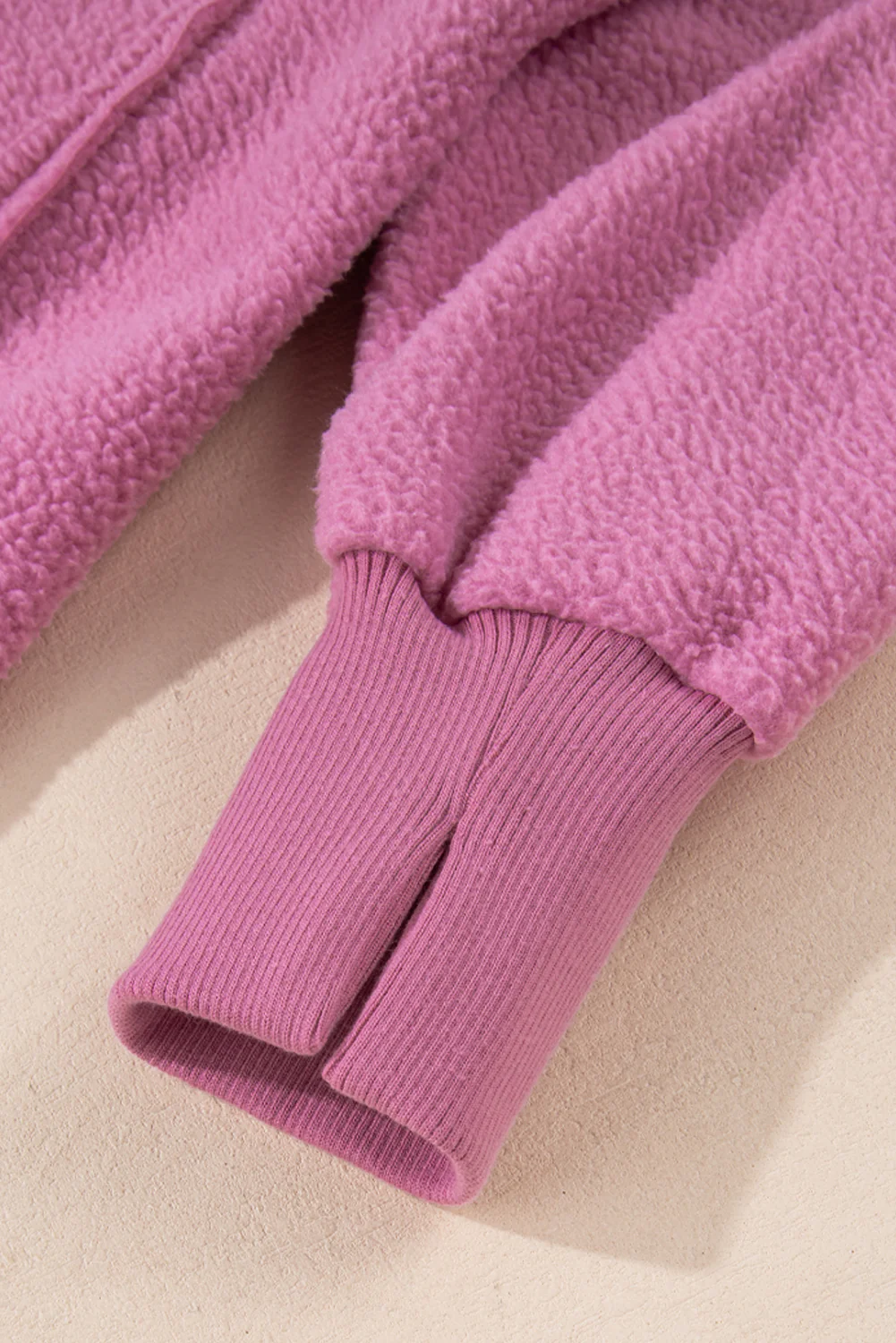 Bright Sherpa Seamed Drop Shoulder Oversized Sweatshirt
