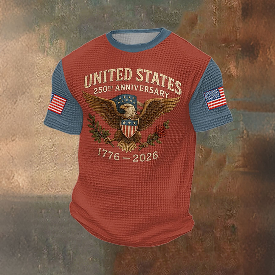 Men'S 250Th Anniversary Celebration Printed T-Shirt For American Independence Day