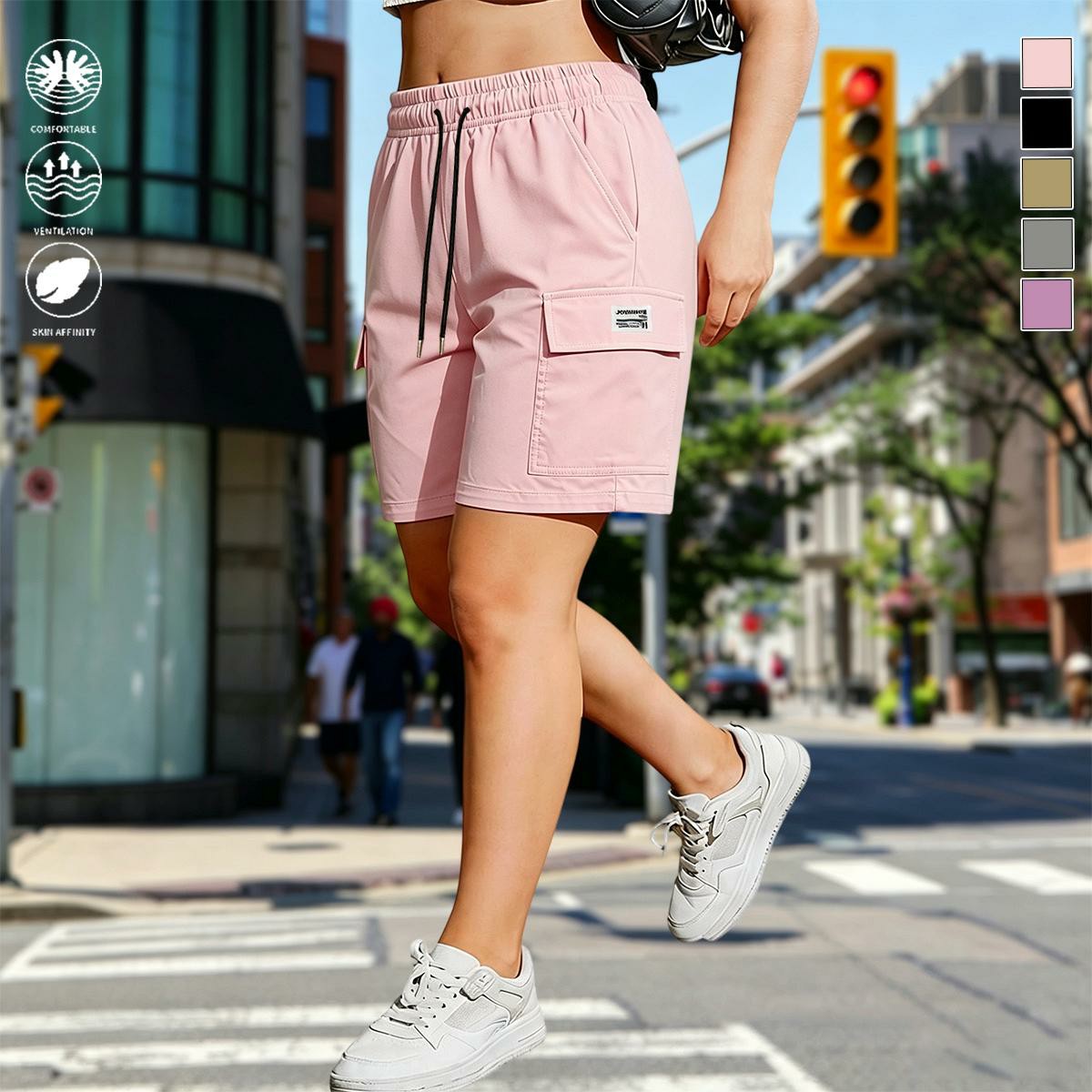 4-Pack Women's Quick-Dry Cargo Shorts | Lightweight, Stretch & Multi-Pocket