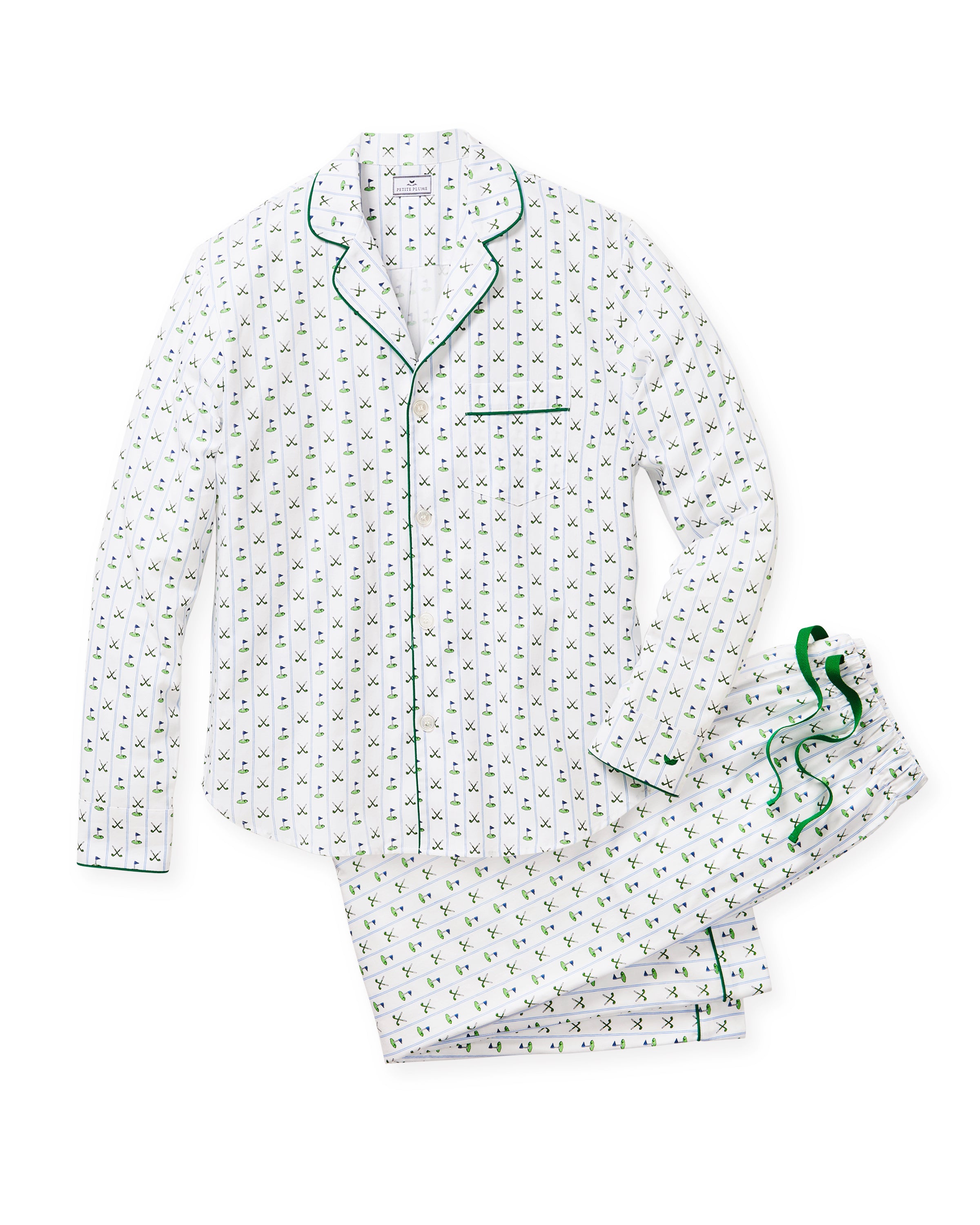 Men's Twill Pajama Set in Fairway Stripe