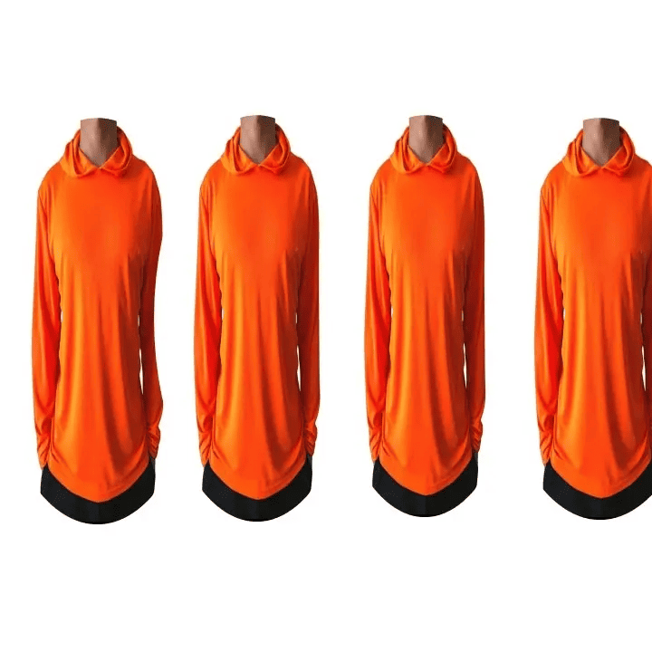 4 SHIRT PACK Hi Vis Long Sleeve Safety Shirt With Hoodie