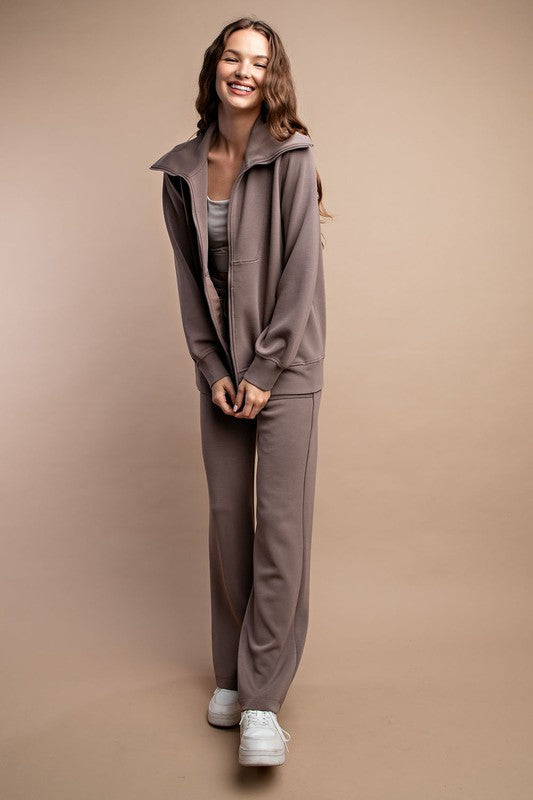 Full Zip Jacket in Mocha