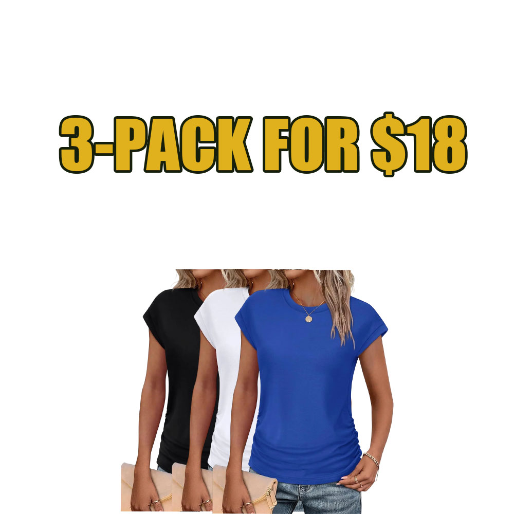 Women's Everyday Ruched Cap Sleeve Tee