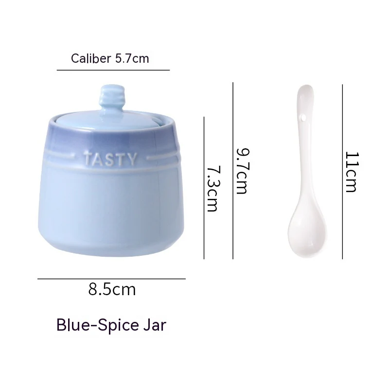 Colorful Nordic Style Ceramic Serving Jar with Spoon