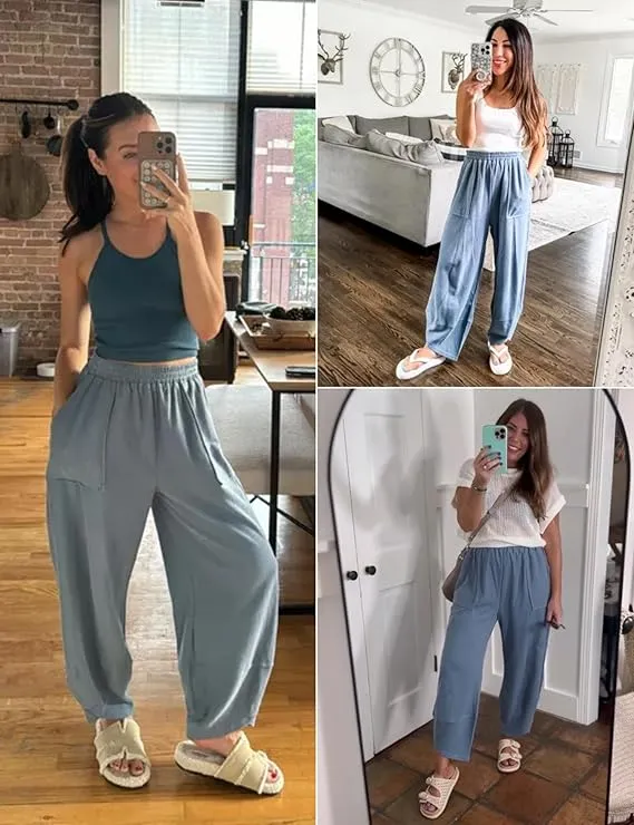 Womens Baggy Wide Leg Pants