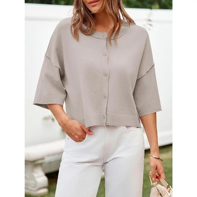 Womens Half Sleeve Cardigan Sweaters