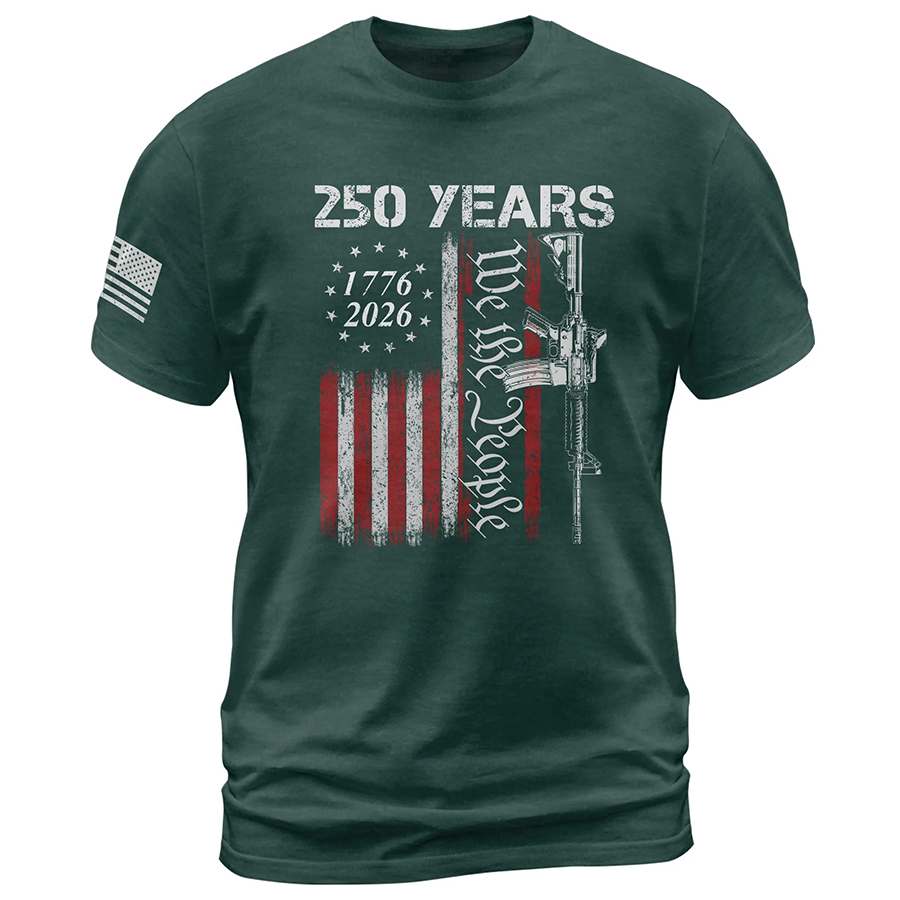 250 Years We The People T-Shirt – Vintage USA Flag 1776–2026 Independe