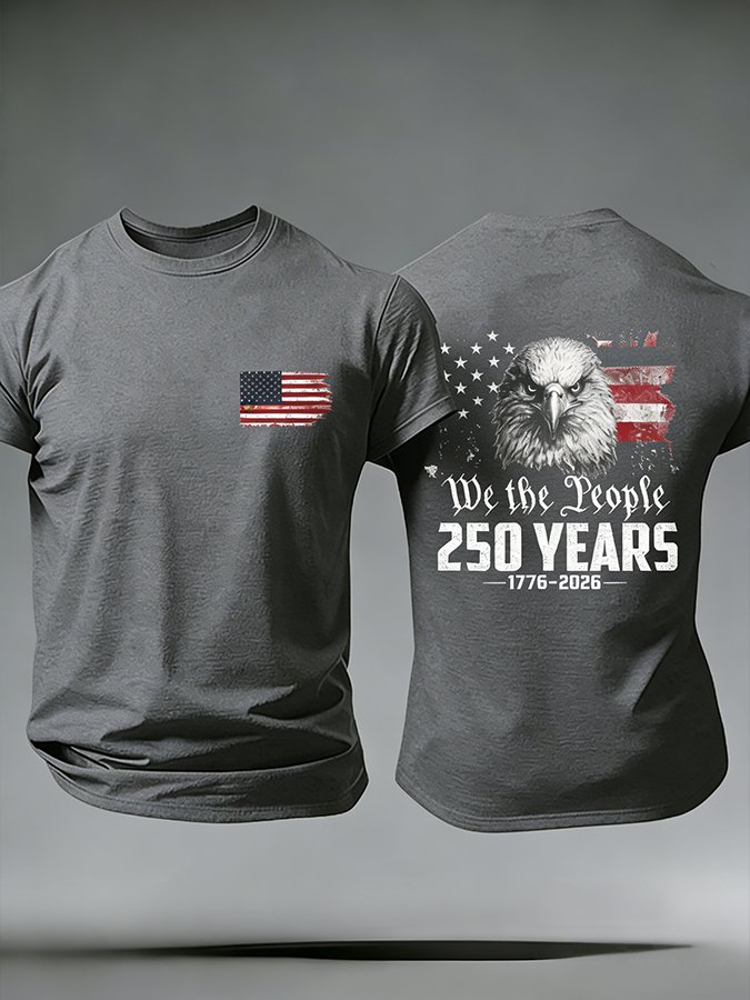 Men'S Casual American Founding Celebration Personalized Printed Round Neck T-Shirt