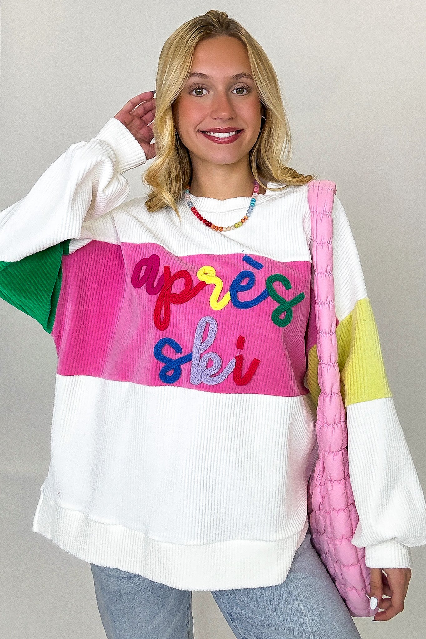 Embroidered Contrast Pullover